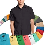 Men's Classic Fit Designer Short Sleeve Dress Shirts. Fixed Price $25.99.