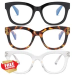 Zxyoo Oversized Blue Light Reading Glasses Women 3 Pack Computer Readers. Fixed Price $20.00.