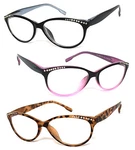 Womens Cat Eye Rhinestones Reading Glasses Spring Hinges Uv Protect RE86. Fixed Price $12.99.