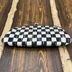 Mackenzie Childs Courtly Check Padded Eyeglasses Case Kiss Lock Clasp 7 X 4.5. Fixed Price $61.99.