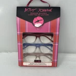Betsey Johnson 3 Pair Reading Glasses Pastel Frame Readers +1.5 Pink/blue/red. Fixed Price $16.95.