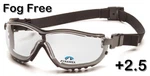Pyramex V2G Fog Free Clear Lens Safety Glasses With Magnification 2.5. Fixed Price $16.00.