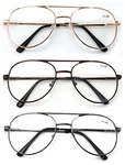 3 Pairs Metal Aviator Reading Glasses - Spring Hinge Tear Drop Reader Gold Brown. Fixed Price $19.95.