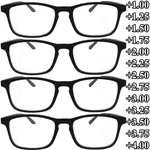 Womens Reading Readers 4 Pack New Basic All Black Frame Eyeglasses. Fixed Price $8.95.
