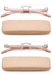 Handmade Rimless Reading Glasses Real Bamboo Temple & Case W/cleaning Cloth. Fixed Price $26.99.