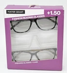 Design Optics By Foster Grant Kiersey Plastic Square Reading Glasses, 2-PK,+1.50. Fixed Price $8.95.