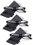 Bifocal Reading Glasses Spring Hinge Rectangular Frame Classic Slim Black. Fixed Price $11.99.