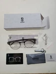Sojos SJ5018C8 Round Clear Glasses Blue Light Blocking Half Frame. Fixed Price $12.99.