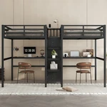 Twin Over Metal Loft Bed W/ Desk Wardrobe & Outlet Space Saving Frame. Fixed Price $619.99.