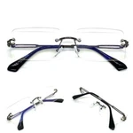 Men's Classy Elegant Modern Retro Reading Eye Glasses Readers Gray Rimless Frame. Fixed Price $13.94.