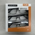 Design Optics By Foster Grant Full Metal Square Reading Glasses 3 Pk +1.25. Fixed Price $12.99.