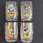 Set Of 4 Year 2000 Mcdonald's Mickey Mouse Square Disney Glasses Collection. Fixed Price $19.00.