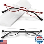 Toveen 2 Pack Half Lens Reading Glasses Blue Light Blocking, Moon Frame. Fixed Price $34.99.