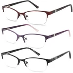 Hotjojo 3 Pack Reading Glasses For Women Blue Light Blocking, Metal Oval Half.... Fixed Price $31.71.