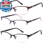 Hotjojo 3 Pack Reading Glasses For Women Blue Light Blocking Metal Oval Half. Fixed Price $34.88.