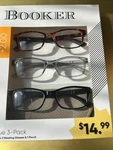 Nib Booker +2.00 Reading Glasses Value 3-PK & Pouch Wayfarer Style. Fixed Price $22.90.