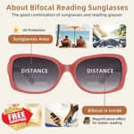 Jm Classic Bifocal Readers Square Gradient Sunglasses +2.0 Red Women. Fixed Price $27.99.