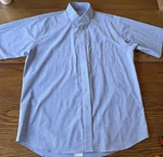 Duck Head Wrinkle Free Men's 16-16 1/2 Blue Short Sleeve Button-down Shirt. Fixed Price $18.00.