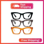 Prtcslwd 3 Pack Reading Glasses For Women Style Oversized Square Spring Hinge Bl. Fixed Price $16.94.