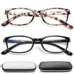 Eyeurl Reading Glasses Womens Blue Light Blocking - 2 Medium, Black+leopard. Fixed Price $28.67.