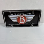 Vintage Branson Classic Car Auction License Plate Frame Holder Chrome. Fixed Price $17.57.