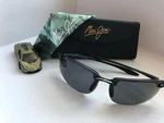 Maui Jim 407-02 Ho'okipa Polarized Rimless Sunglasses Gloss Black/ Neutral Grey. Fixed Price $105.00.