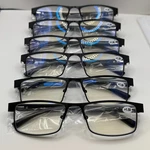 6 Pack Blue Light Blocking Reading Glasses Metal Frame Spring Hinge Mens Readers. Fixed Price $22.59.