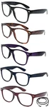 5 Pack Oversize Big Frame Classic Vintage Reading Glasses With Lanyard. Fixed Price $24.95.