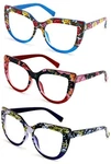 3 Pairs Women Large Bold Oversized Floral Reading Glasses Vintage Readers DR05. Fixed Price $15.95.