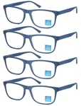 Ollomee Matte Blue Reading Glasses Men Light Blocking Large Oversized Wide. Fixed Price $29.98.
