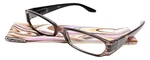 Calabria 738 Women Stained Design Reading Glasses W/match Case Taupe +2.5. Fixed Price $14.95.
