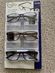 Men's Design Optics By Foster Grant Scratch Resistant Reading Glasses, 3-PACK. Fixed Price $20.00.