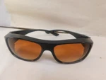 Amber Blocker Black Designer Hinged Sunglasses Thick Frame/temples 400 Uv. Fixed Price $13.19.