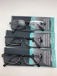 "3 Pair" Foster Grant Manning Reading Glasses +2.75 Readers Rubber Temple. Fixed Price $15.00.