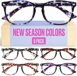 Ccvoo +4.5 Clear Vision Reading Glasses For Women 5-PACK Blue Light Filtering. Fixed Price $24.00.