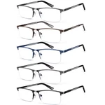 Konhago Blue Light Blocking Reading Glasses For Men, Half Frame Metal Readers.... Fixed Price $34.65.