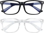 Blue Light Blocking Glasses 2 Pack Non Prescription Computer Eyewear Black Clear. Fixed Price $7.99.