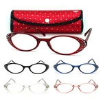 Womens Rhinestone Studded Oval Cat Eye Reading Glasses With Hard Case. Fixed Price $14.95.