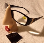 Georgio Caponi Black Plastic Frame Fashion Eyewear Readers +2.25 Strength LDRS1. Fixed Price $8.99.