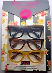 Betsey Johnson 3PK Reading Glasses +2.00 Black Tortoise Yellow New Readers. Fixed Price $24.56.