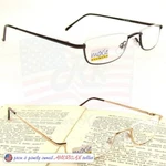 Womens Readers Metal Peek Over Half Rim +1.25 +3.00 Quality Spring Hinges. Fixed Price $14.99.