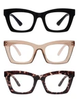 Amomoma 3 Pack Trendy Oversized Blue Light Stylish Readers For Women,retro Sq.... Fixed Price $30.24.