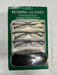 Titanium Alloy Blend 3PK Reading Glasses Scratch Resistant Semi Frame +1.25 Nib. Fixed Price $15.03.