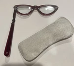 Vintage Lorgnette Cat-eye Lucite Rhinestones Opera Reading Glasses 1950S Folds. Fixed Price $31.49.