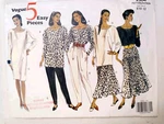 Vogue 2504 Top Tunic Dress Skirt Pants Sewing Pattern Ladies 12 Cut Easy Loose. Fixed Price $10.00.