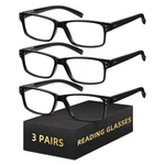 Resjok 3PAIRS Reading Glasses Men Blue Light Blocking Medium, MIX1-BLACK*3. Fixed Price $25.33.