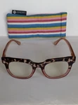 Peepers Womens Brown Print Full Rim Frame Prescription Reading Glasses W/ Cover. Fixed Price $9.99.