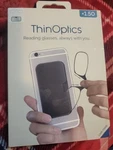 Thinoptics Secure Fit Armless Ultralight Reading Glasses With Metal Finish Pod. Fixed Price $19.99.