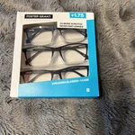 Foster Grant Cole Rectangular Reading Glasses 3-PACK B +1.75 Design Optics Open. Fixed Price $11.99.