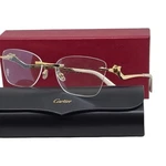 Cartier CT0120O 003 Rimless With Cream Temple Tips 100% Authentic. Fixed Price $1100.00.